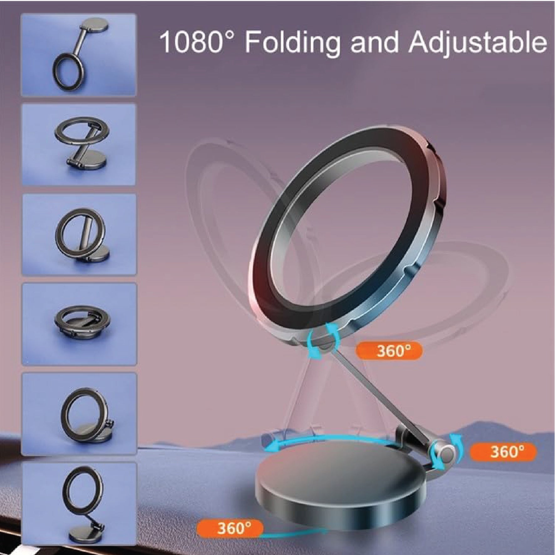 Arizone® Car Holder Fold Magnetic Holder 1080° Angle Rotation