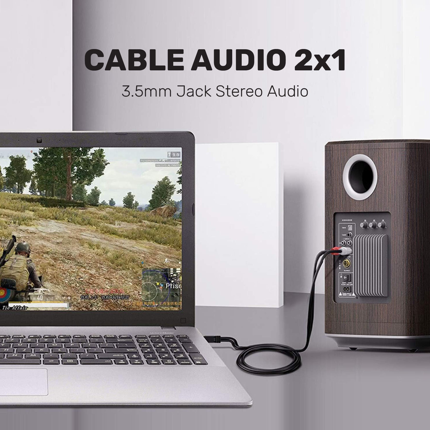 UP CABLE AUDIO 2*1 1.5M BLK