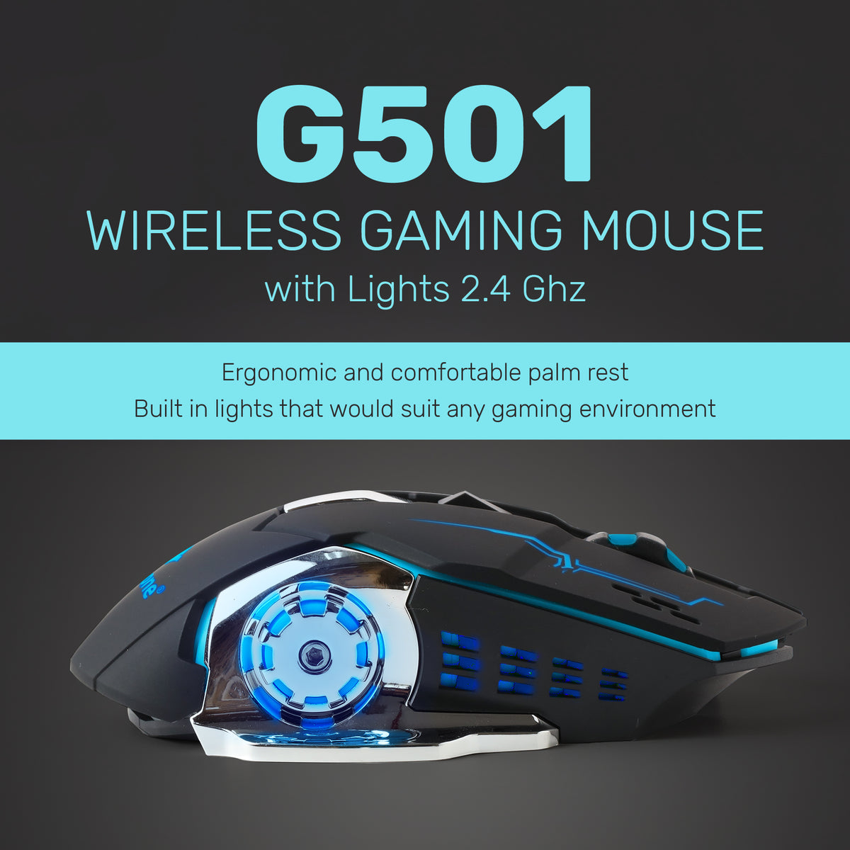 Arizone® G501 Wireless Gaming Mouse with Lights 2.4 Ghz Rechargeable m ...
