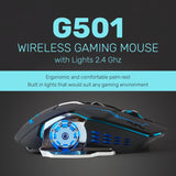 Arizone® G501 Wireless Gaming Mouse with Lights 2.4 Ghz Rechargeable mouse, Durable & Silent Click
