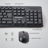 Arizone® Wireless Keyboard and Mouse Combo MK-1623 Wireless Compact Keyboard and Mouse Combo for Windows,Compatible with PC, Laptop - Black