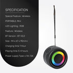 UP Mini Bluetooth 5.0 Wireless Speaker | RGB LED Light Music Player | Built-in Microphone for Handsfree Phone Call | TF Card Slot and 3.5mm Aux