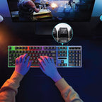 UP Exodus 860 Keyboard - Wired Keyboard for Windows, USB Plug and Play, Full Size, Spill Resistant