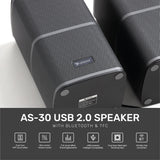 Arizone® Portable Laptop/Desktop USB 2.0 Powered Multimedia Speaker with AUX Input, deep bass 3.5mm Audio Input