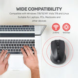 UP M15Wireless Rechargeable Mouse with Mouse, USB Computer Mouse for Laptop, PC, Chromebook, Notebook, Silent Click, 15M Wireless Connection Mouse Black