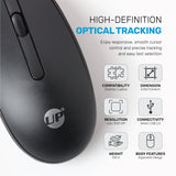 UP M10 Wired, USB Optical Mouse, Black