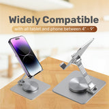 Cell Phone Stand, Adjustable phone holder for Desk, Foldable Desktop Tablet Stand Holder, Double Adjustable Mobile stand Phone