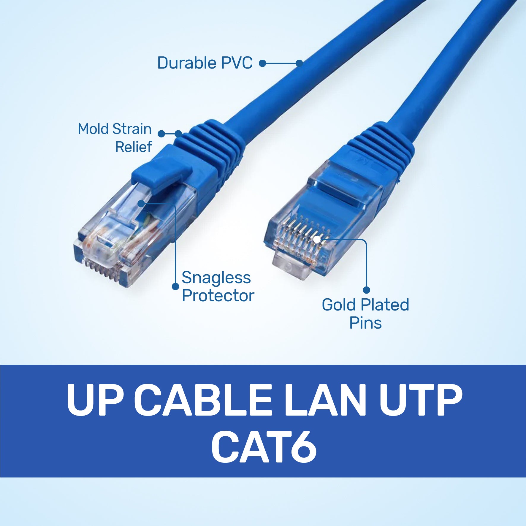 UP CAT6 BLUE CABLE LAN 3 AWG Communication Networking -(UTP) Cat 6 Self Roll-up Reels HIGH-SPEED cable