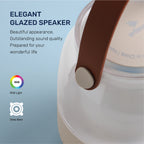 مكبر صوت Arizone® LED Bluetooth مع عمر بطارية طويل وصوت محيطي 360 وإضاءة LED ملونة للمنزل والخارج