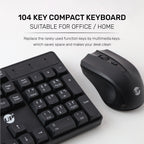 UP MK-1625 Wireless Compact Keyboard and Mouse Combo for Windows, Compatible with PC, Laptop - Black