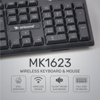 Arizone® Wireless Keyboard and Mouse Combo MK-1623 Wireless Compact Keyboard and Mouse Combo for Windows,Compatible with PC, Laptop - Black