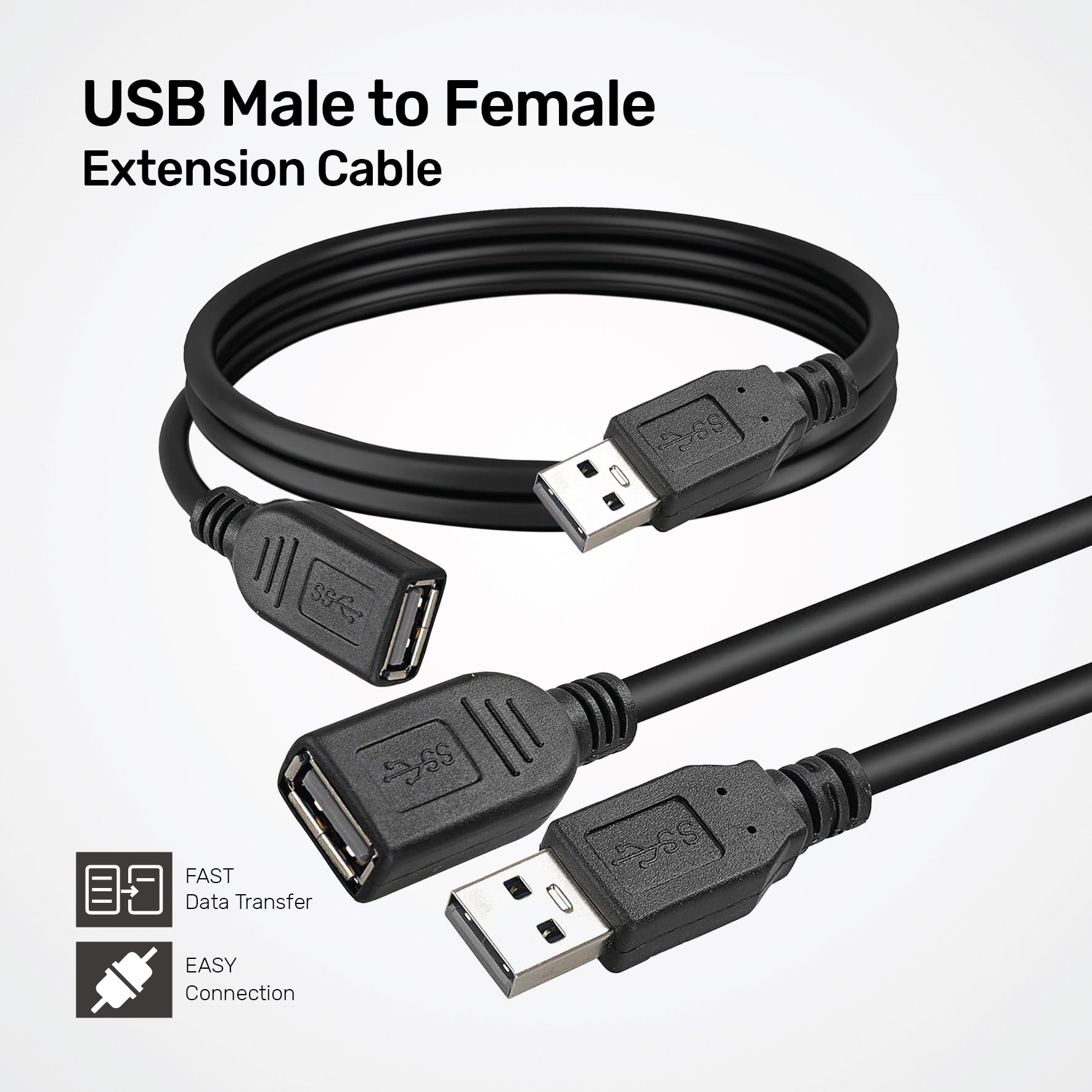 UP CABLE EXTENSION USB 1.5M BLK