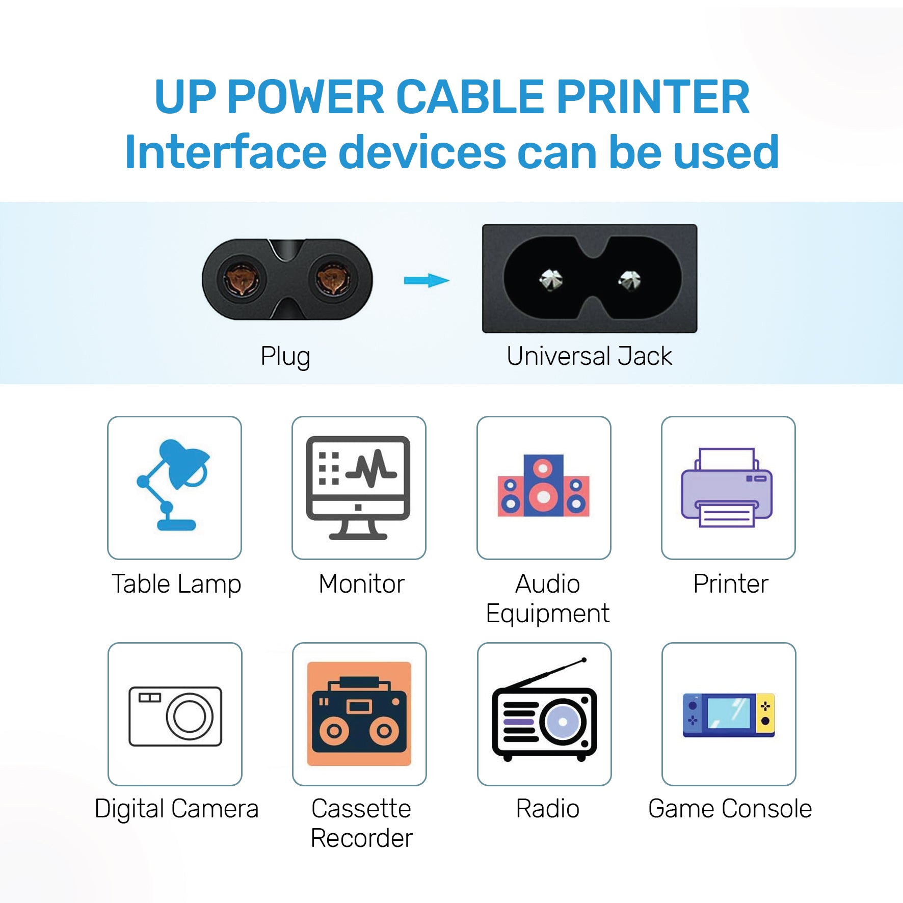 UP CABLE POWER PRINTER 1.5M BLK