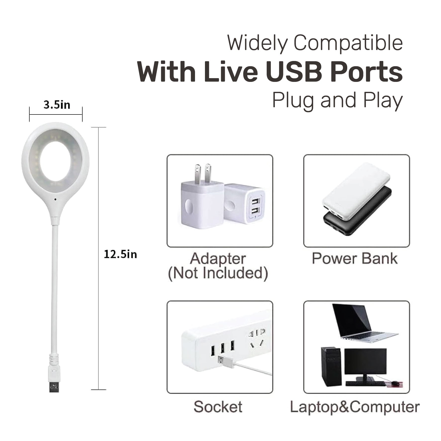 Arizone® USB Voice Control Night Light، مصباح LED ذكي للتحكم الصوتي، الحمام، الممر، الحضانة، المطبخ، السيارة، خيمة التخييم، يعمل | لا يحتاج إلى تطبيق | قم بالتوصيل والاستخدام.