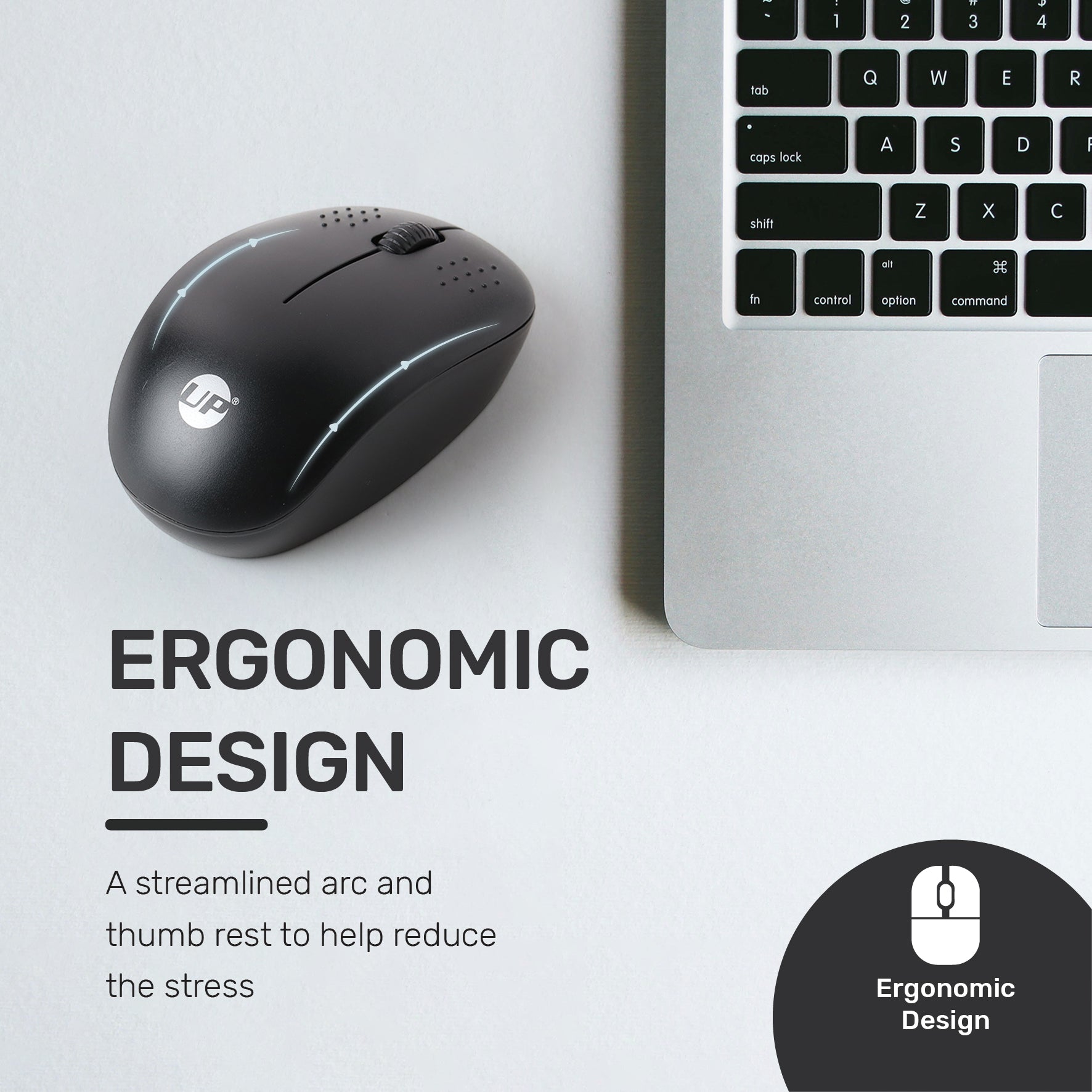 UP M204 Wireless 2.4 GHZ Mouse USB Optical Scroll for PC Laptop Rechargeable Mouse