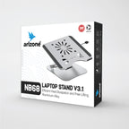 Arizone® Laptop Cooling Pad NB68 v3.1, Laptop Cooler with 1 Quiet Fans for 15.6-17 Inch Gaming Fan Stable Stand, 7 Height Adjust,