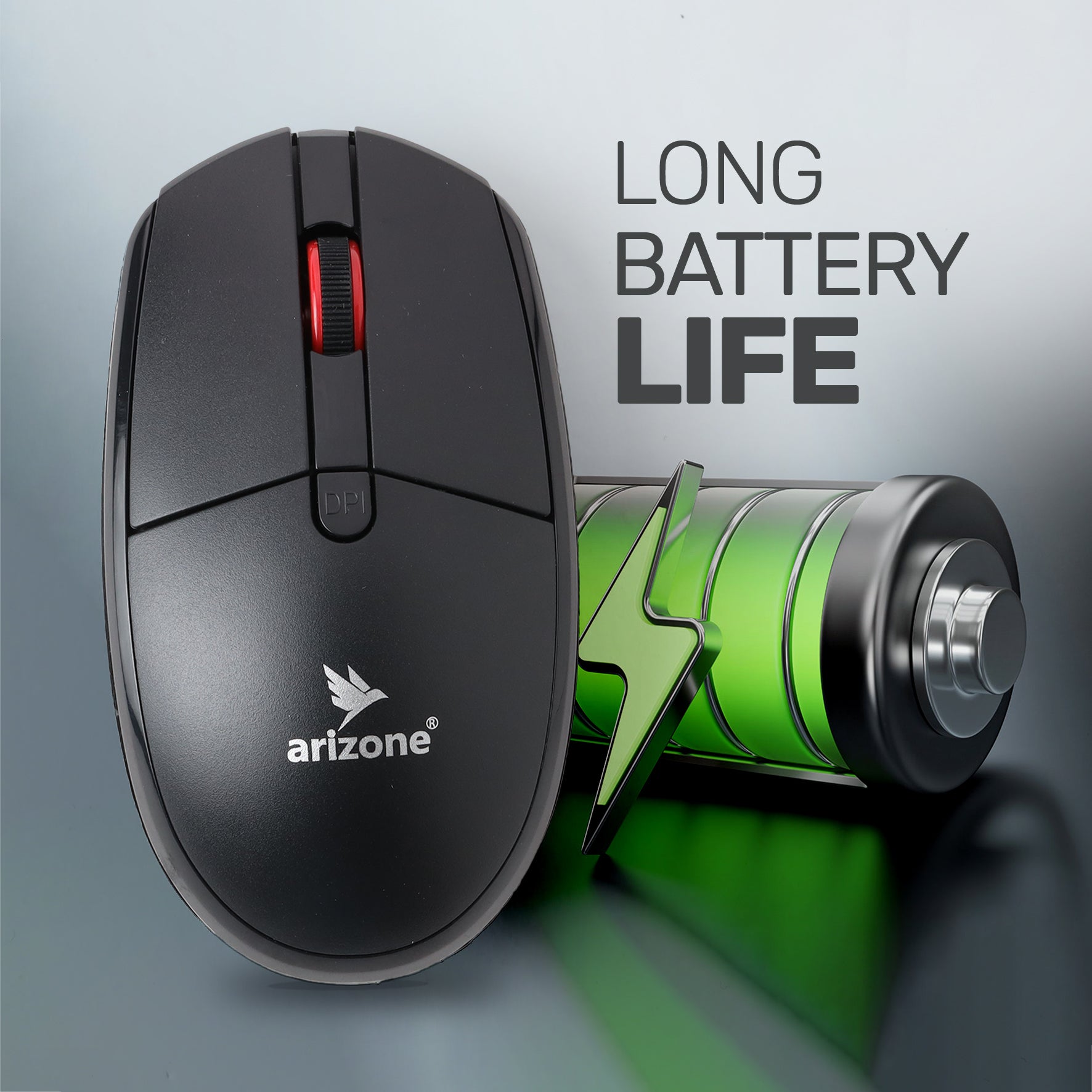 Arizone® 1000PRO USB Reliable Wireless Connection Mute and Silent Mouse