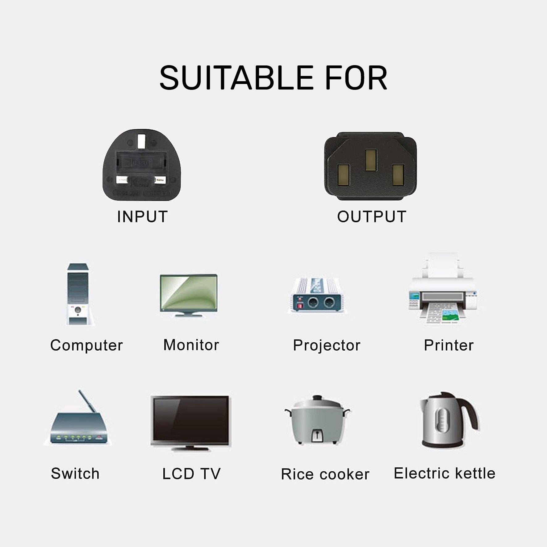 UP CABLE POWER DESKTOP 1.5M BLK