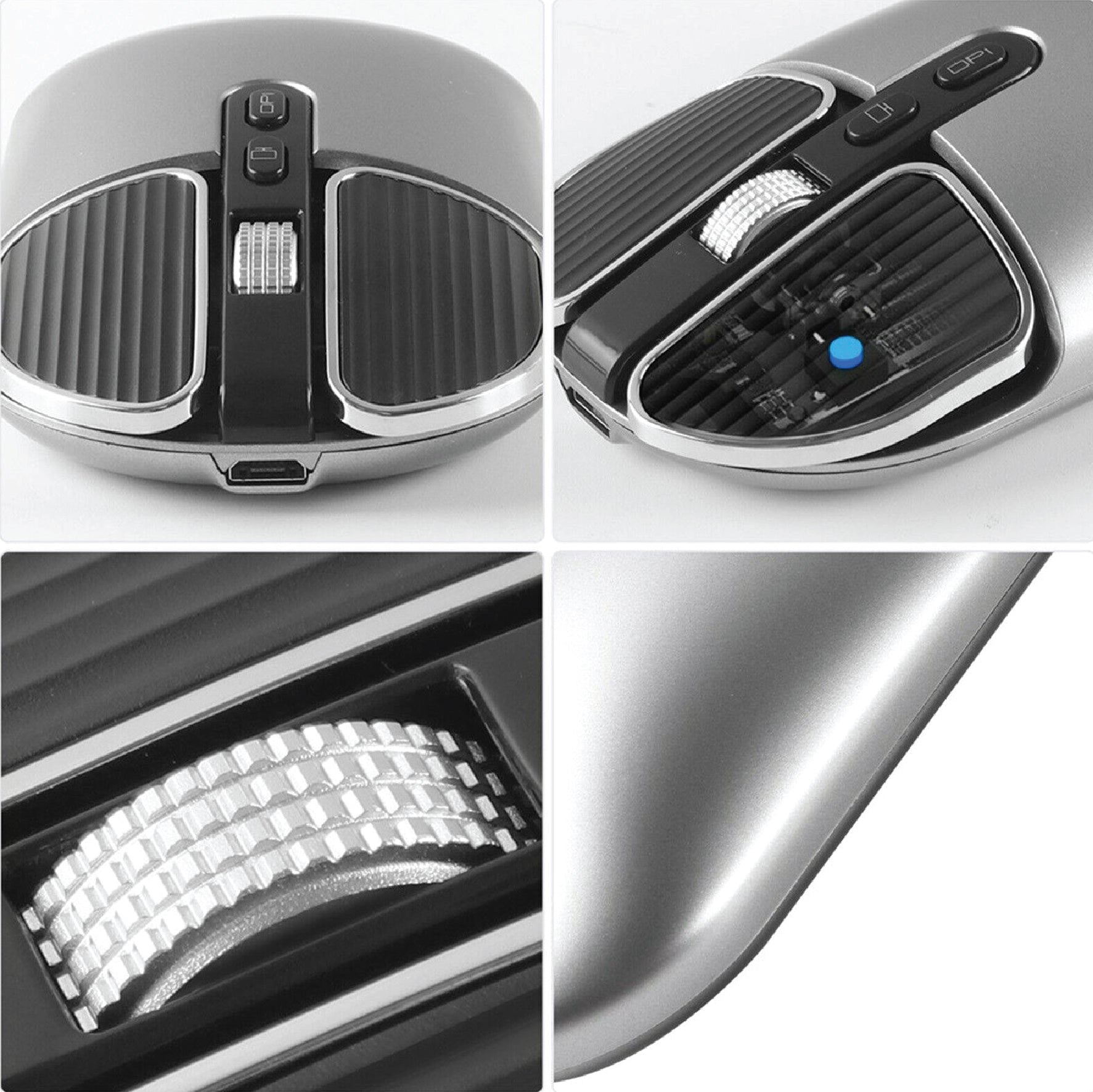 Arizone® Wireless Mouse A103 Bluetooth 2.4G USB Adapter Ultrafast Scrolling Tablet Mouse 4 Adjustable DPI Compatible