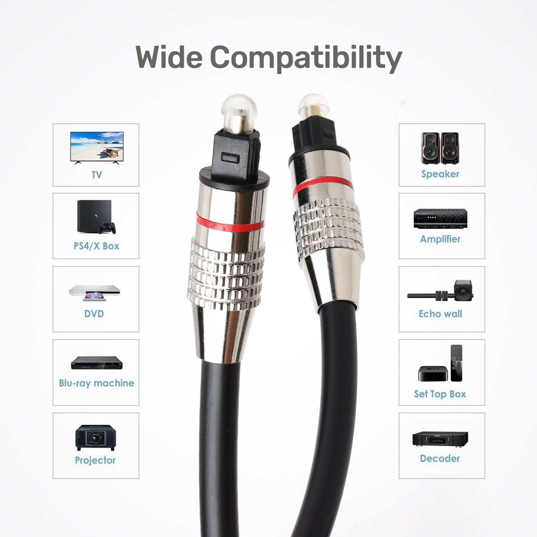 ARIZONE Audio Cable Optical BLK Digital Audio Optical Fiber Toslink Cable Cord Male to Male