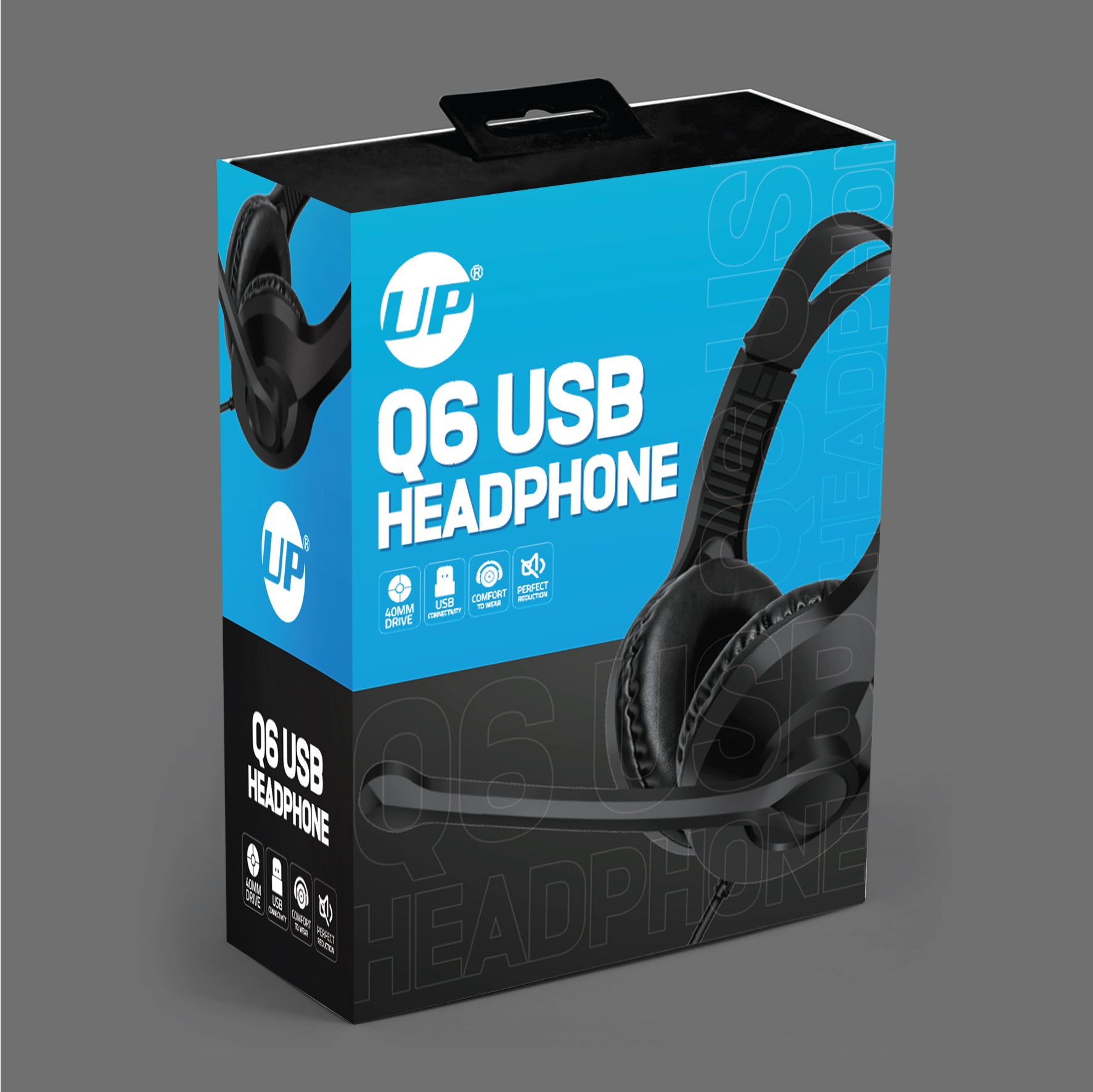 UP Gaming Headset for PS4, PS5, PC, Switch, Q6 2.4GHz USB Gaming Headphones with Microphone, Over Ear Headphones for Laptop/Tablet, Low Latency