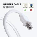 ARIZONE CABLE PRINTER USB 3M WHITE High Speed Cable Printer for HP, Canon, Scanner Cable A USB Male to B Printer Male (Compatible with Computer, Printer, White)