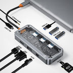 موزع USB Arizone® SW10V (10 في 1) 1*USB 3.0/2*USB 2.0/HDMI/RJ45/VGA/USB-C PD/SD/TF/3.5 مم 100 ميجابت في الثانية