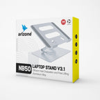 Arizone® Laptop Stand, Portable Adjustable Aluminium Laptop Riser Holder for Desk, Foldable Ventilated Cooling Computer Support Stand