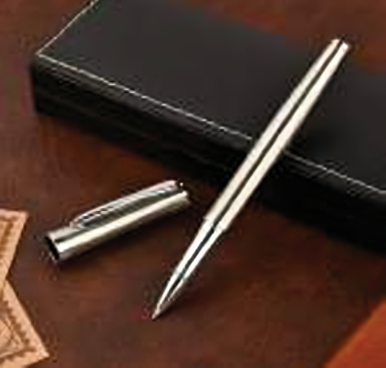 METAL SIGNATURE BALLPOINT PEN  BLACK INK ROLLER BALL PEN
