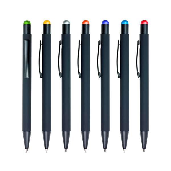 RUBBERIZED BLACK BALLPEN WITH RUBBER TIP