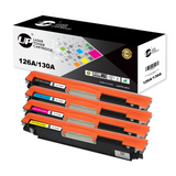 4 Pack UP Compatible Toner Cartridge 126A 130A Toner Cartridge Replacement for HP 130A (1 Black, 1 Cyan, 1 Magenta, 1 Yellow, 4 Pack)