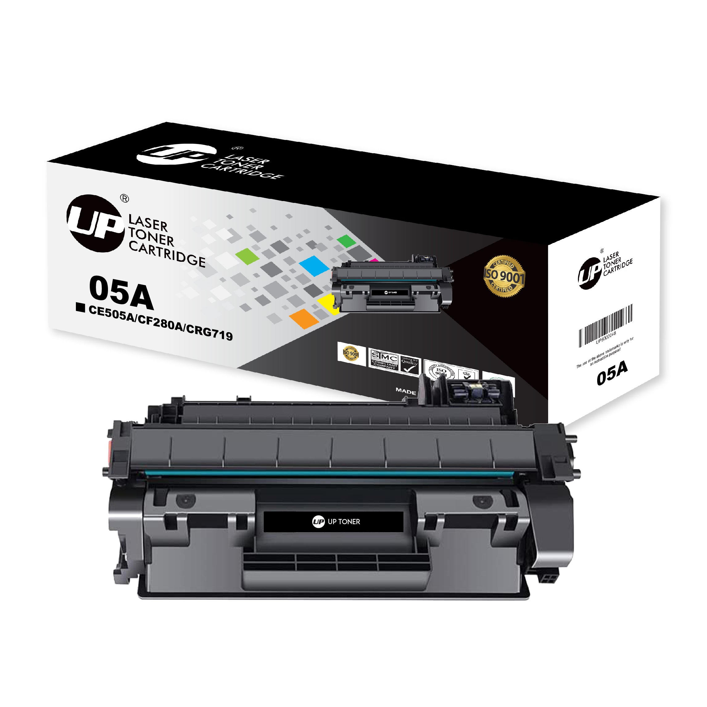 UP Compatible Toner Cartridge Replacement For HP 80A CF280A 05A CE505A To Use With Laserjet Pro 400 M401n, M401dn, M401dne, MFP M425dn, M425dw,Laserjet P2055DN Printer Black Main image