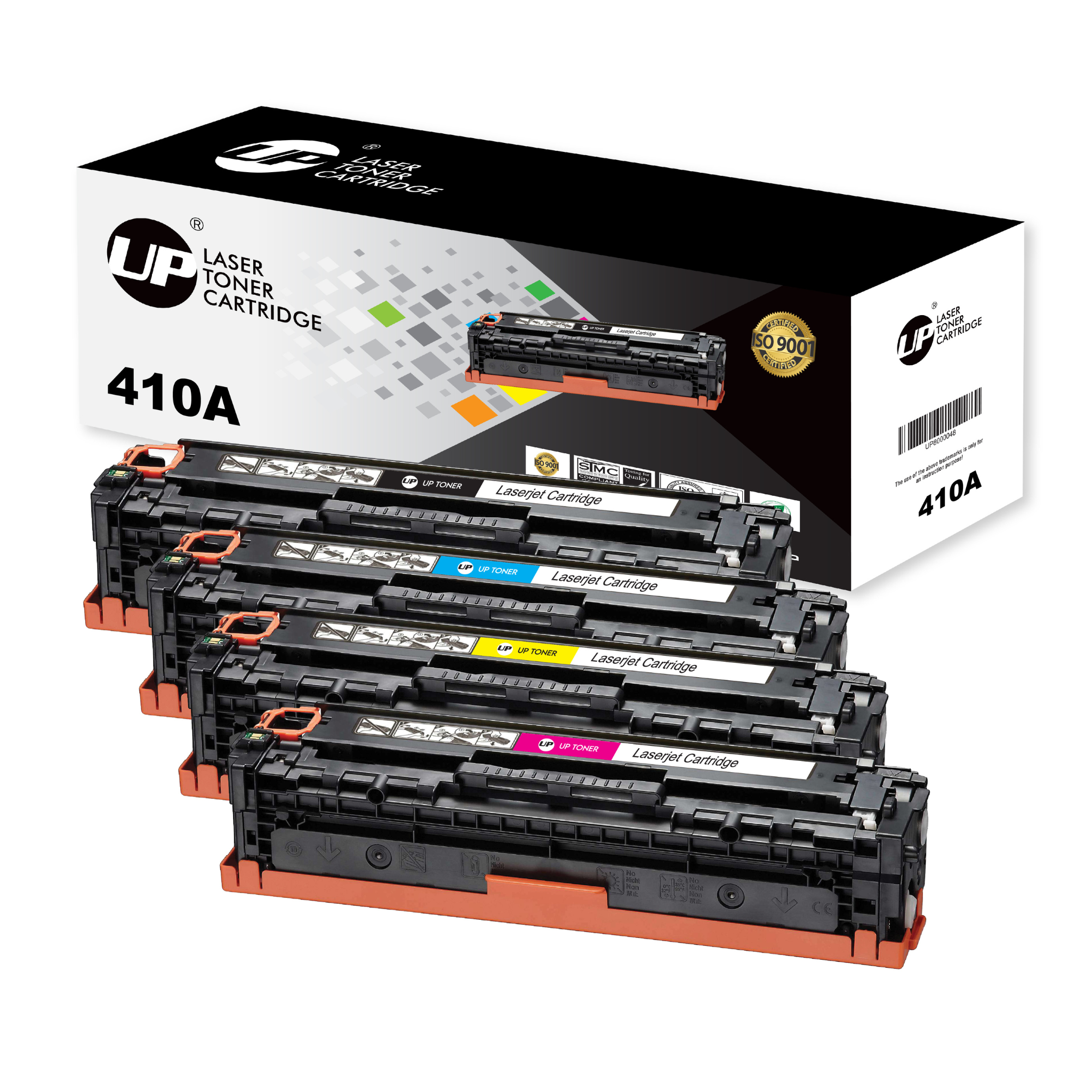 4-Pack Arizone Compatible Toner Cartridge HP CF410A 410X (Black, Cyan, Yellow, Magenta) mfp m477fdw