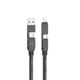 Arizone R-19 4-in-1 Charging Cable | 120W Fast Charge | Braided | USB-C & USB / USB-C & Lightning