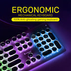 ARIZONE© MK 20 Mechanical Keyboard 104 Keys Green Axis Backlit Office E-sports Game Keyboard Wired USB Desktop Computer Notebook Universal