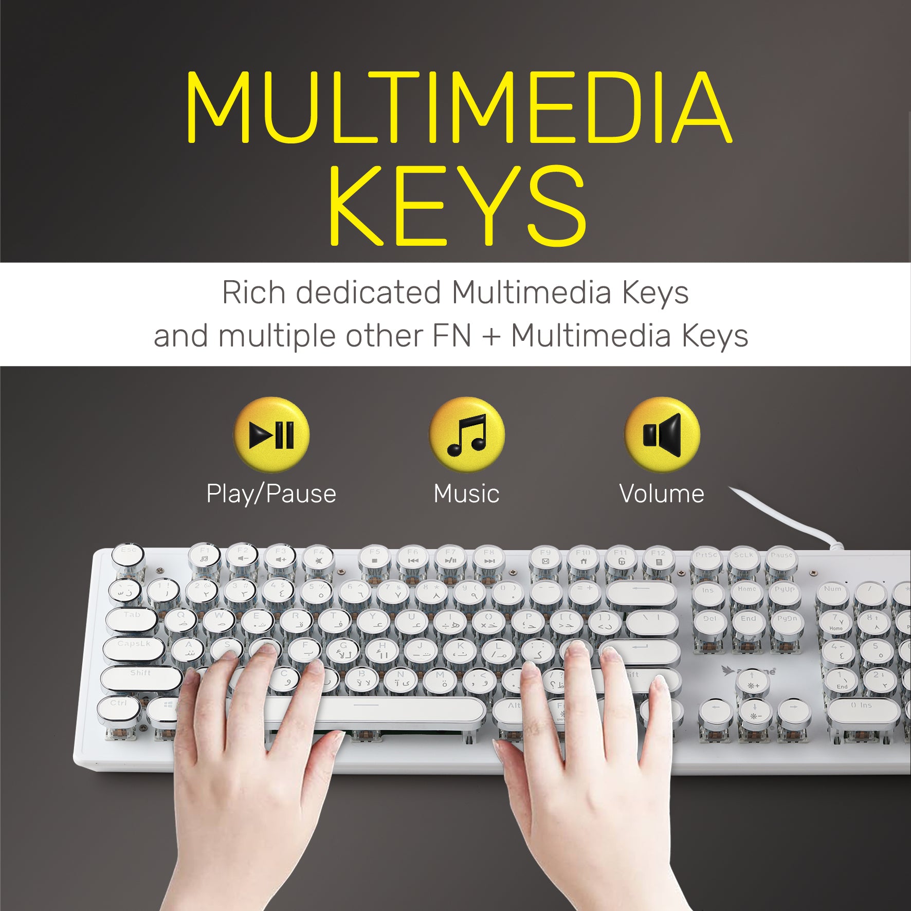 ARIZONE© MK 20 Mechanical Keyboard 104 Keys Green Axis Backlit Office E-sports Game Keyboard Wired USB Desktop Computer Notebook Universal