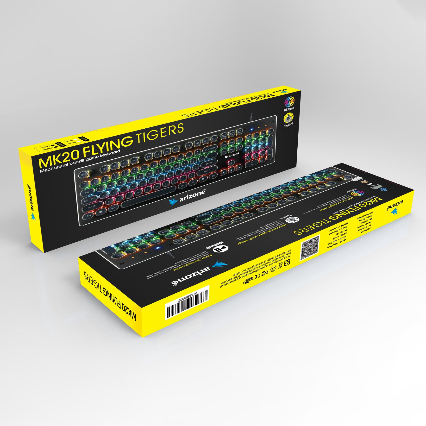 ARIZONE© MK 20 Mechanical Keyboard 104 Keys Green Axis Backlit Office E-sports Game Keyboard Wired USB Desktop Computer Notebook Universal