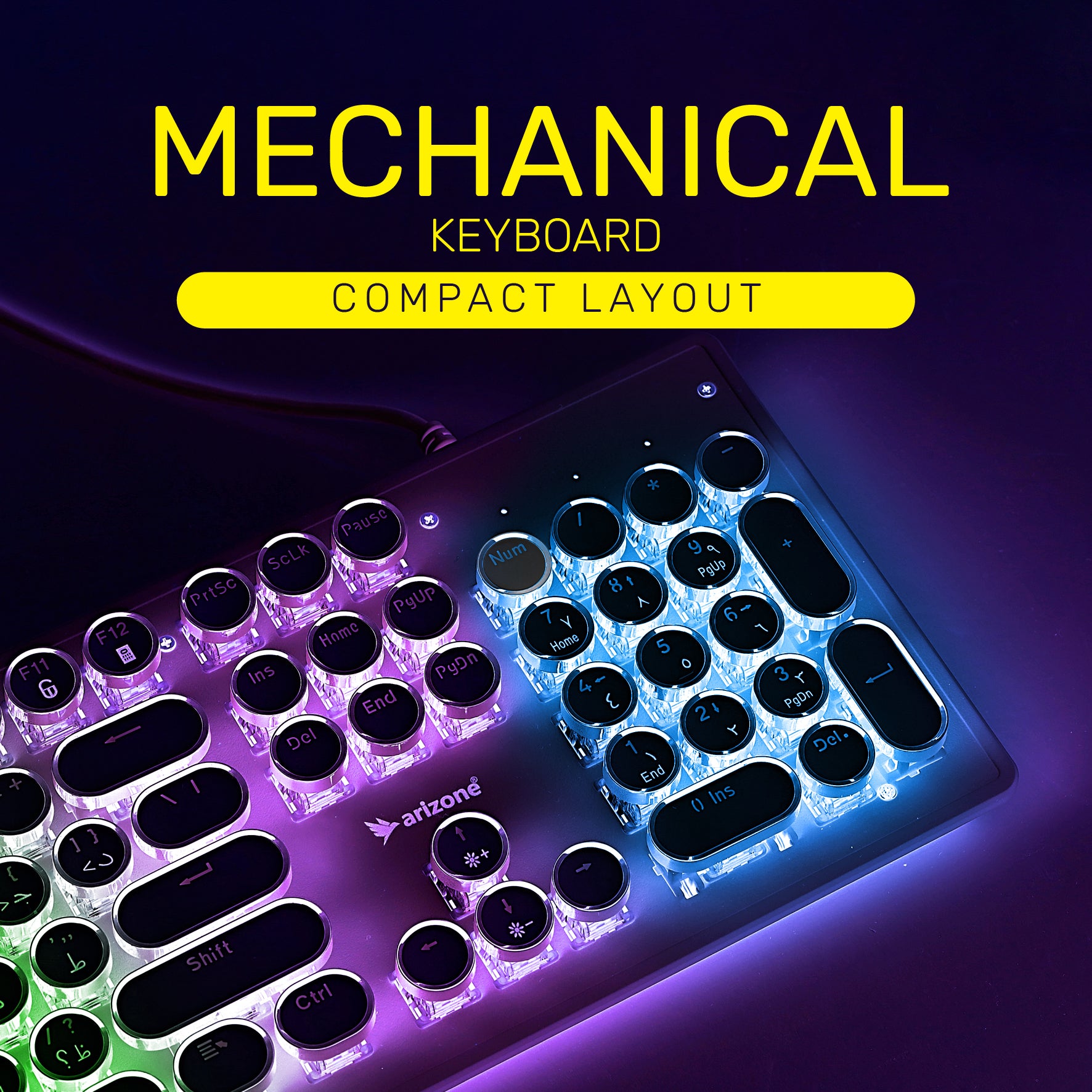 ARIZONE© MK 20 Mechanical Keyboard 104 Keys Green Axis Backlit Office E-sports Game Keyboard Wired USB Desktop Computer Notebook Universal