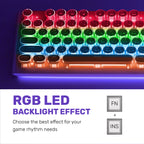 ARIZONE© MK 20 Mechanical Keyboard 104 Keys Green Axis Backlit Office E-sports Game Keyboard Wired USB Desktop Computer Notebook Universal