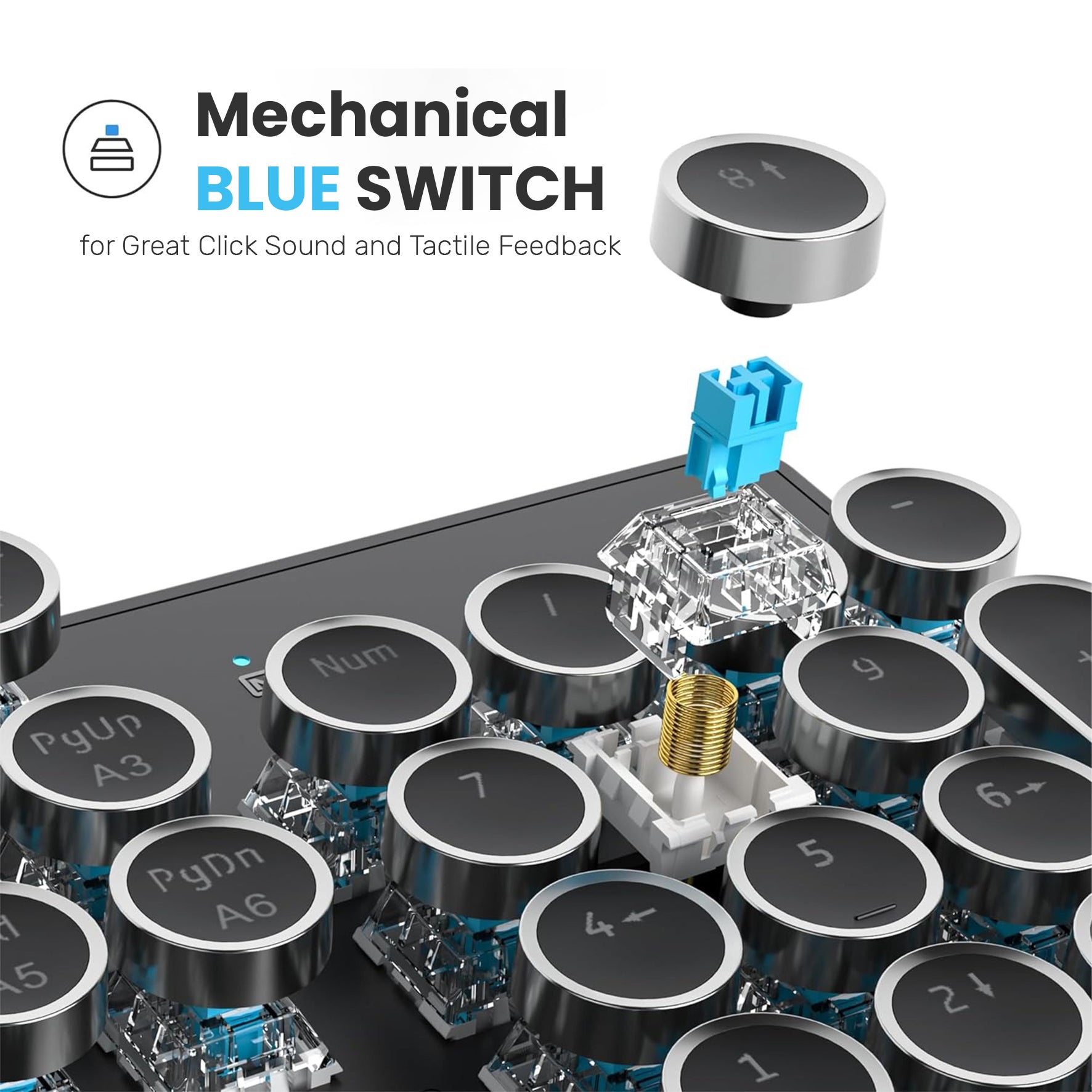 ARIZONE© MK 20 Mechanical Keyboard 104 Keys Green Axis Backlit Office E-sports Game Keyboard Wired USB Desktop Computer Notebook Universal