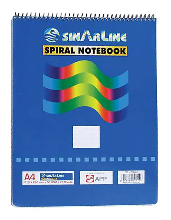 Sinarline A4 Top Spiral Shorthand Ruled Notebook 140 Pages