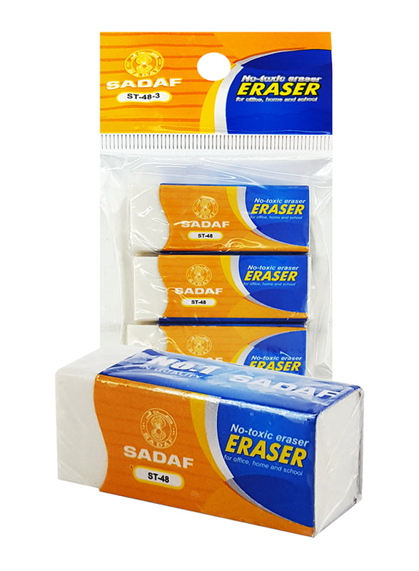 Sadaf 2-Piece Eraser Set, ST-24, White