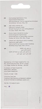 Faber-Castell 1423 Ball Pen 0.7Mm Blister Of 5Pc Assorted (3 Blue + 1 Black + 1 Red)