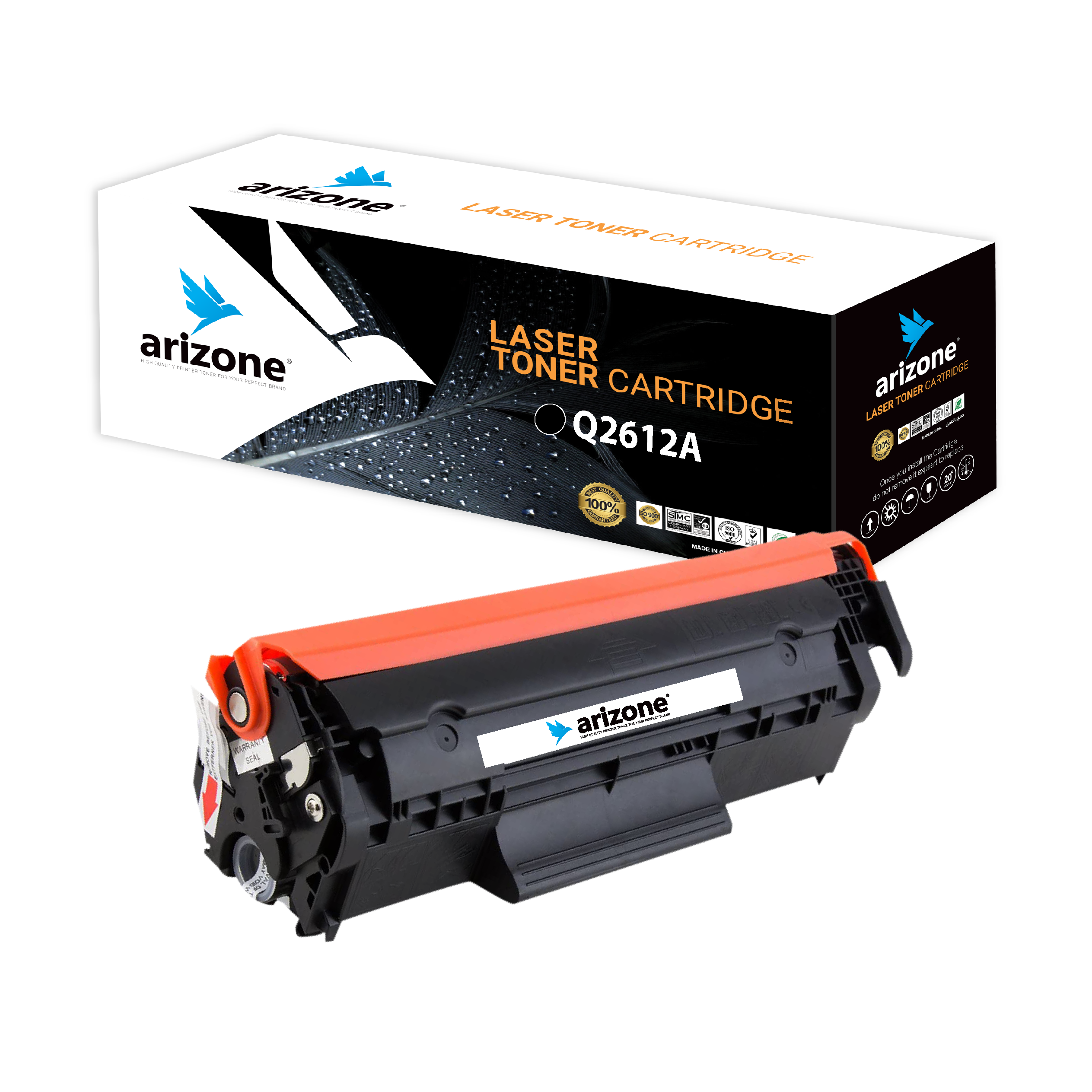 Arizone Toner Cartridges Replacement for HP 12A Q2612A 2612a High Yield, Used in Laserjet 1020 1012 1022 1010 1018 1022n 3015 3030 3050 3052 3055 M1319F Printer (1 Black)