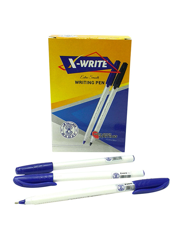 Sadaf 50-Piece X-Write Ball Pen Set, 1mm, Blue