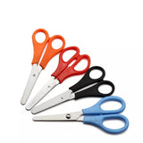 LIVINGO 5" Small School Student Blunted Kids Craft Scissors, Sharp Stainless Steel Blades Safety Handles for Children Cutting Paper, Assorted Color, 3 Pack