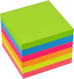 AMERTEER Sticky Notes 3x3inch Self-Stick Notes Bright Multi Colors Pink Sticky Notes 6 Pads, 100 Sheet/Pad